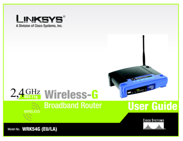 Chapter 4: Connecting the Wireless-G Broadband Router. Linksys WRK54G (EU/LA) | Manualzz