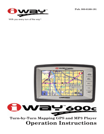 Lowrance electronic iWAY 600C Operation Instructions | Manualzz