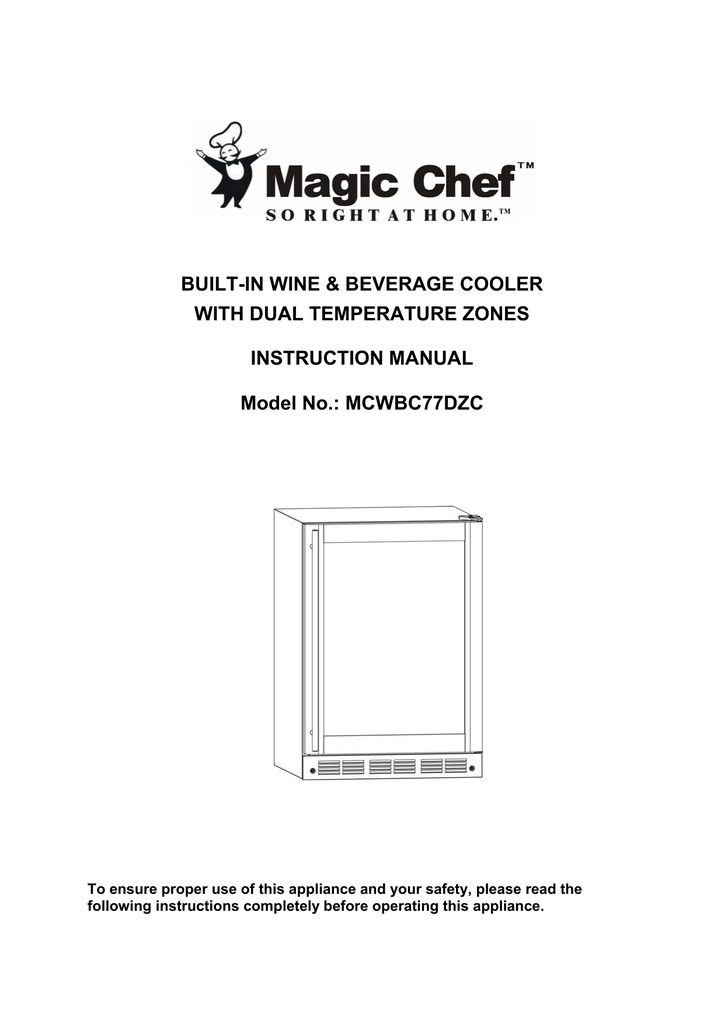 magic chef microwave manual