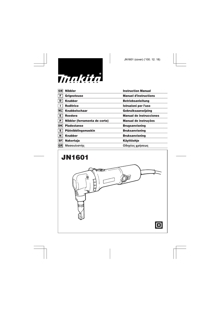 Makita Nibbler JN1601 User manual Manualzz
