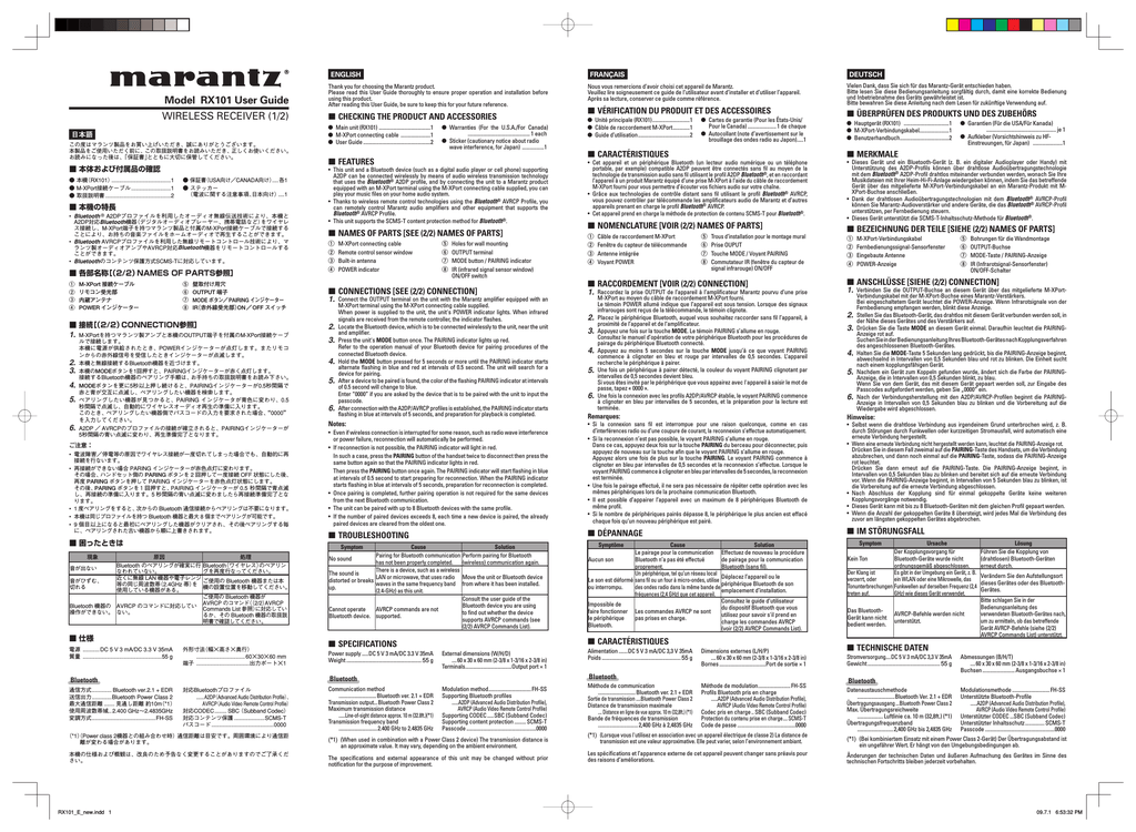 Marantz RX101 User manual | Manualzz