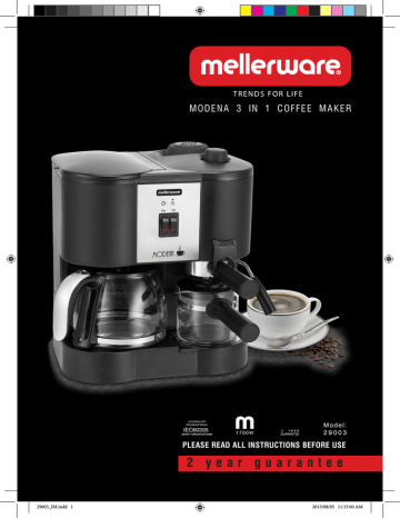 Mellerware Coffeemaker 29003 User's 