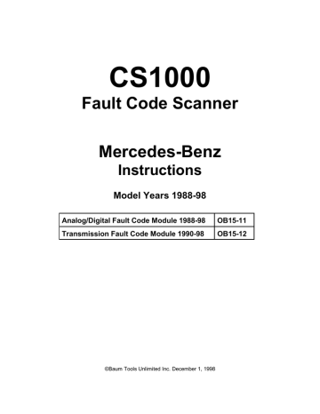 Mercedes Benz Cs1000 User S Manual Manualzz