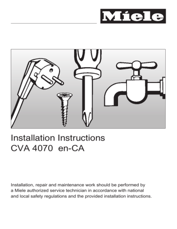 Miele CVA 4070 EN-CA User's Manual 