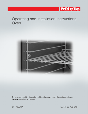 Miele H 6780 BP Operating and Installation Instructions | Manualzz