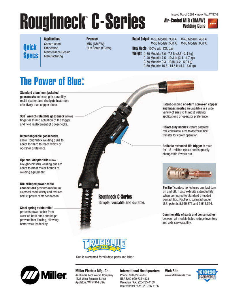 Miller Electric Roughneck C-Series User manual | Manualzz