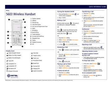 Mitel 5603 User's Manual | Manualzz