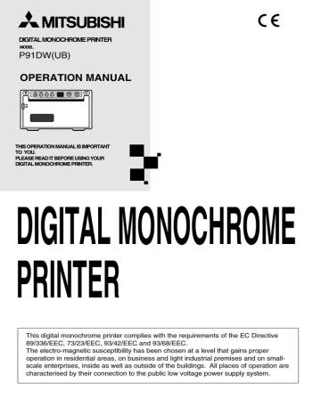 Mitsubishi Electronics P91DW(UB) Operation Manual | Manualzz