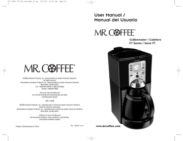 Mr. Coffee FTTX95 User manual | Manualzz