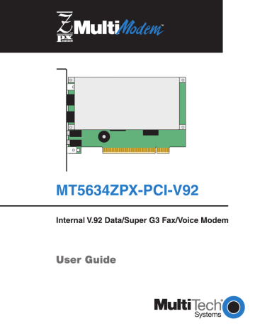 MultiModemZPX MT5634ZPX-PCI-V92 User Guide | Manualzz
