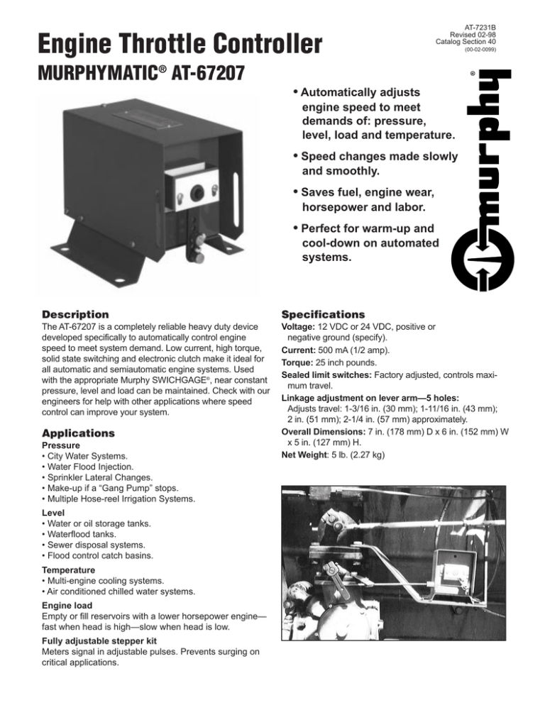 Murphy AT67207 User manual Manualzz
