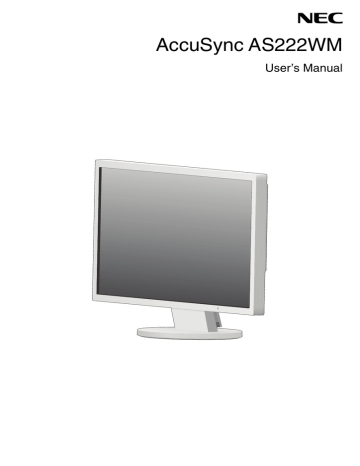 NEC AS222WM-BK User's Manual | Manualzz