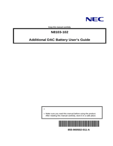 NEC N8103-102 User's Manual | Manualzz