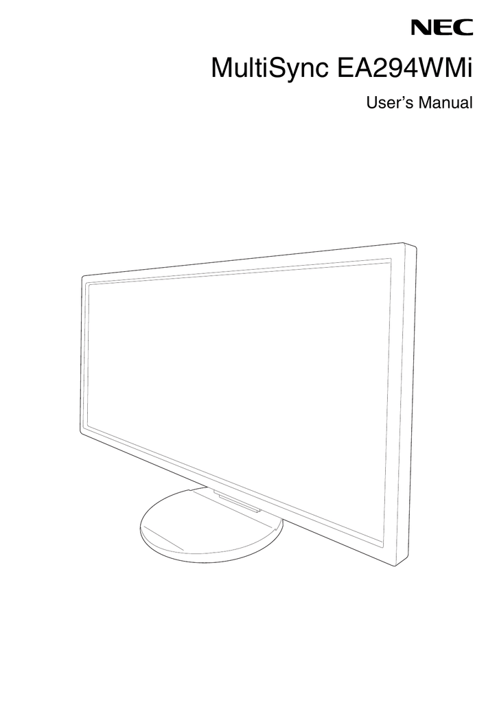 NEC EA294WMi-BK User's Manual | Manualzz