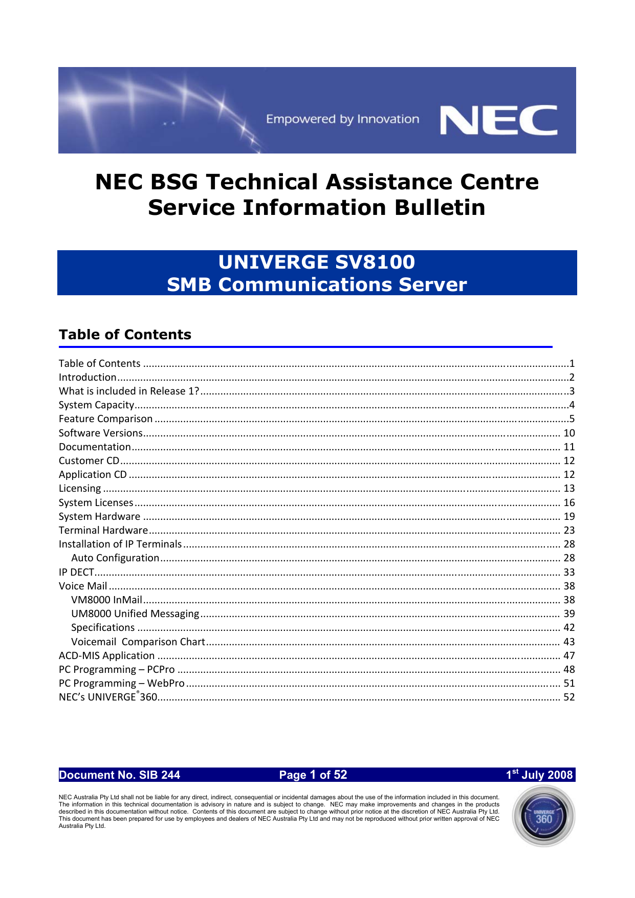 Nec Univerge Sv8100 User S Manual Manualzz