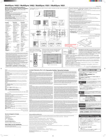 NEC V462 Installation and Setup Guide | Manualzz