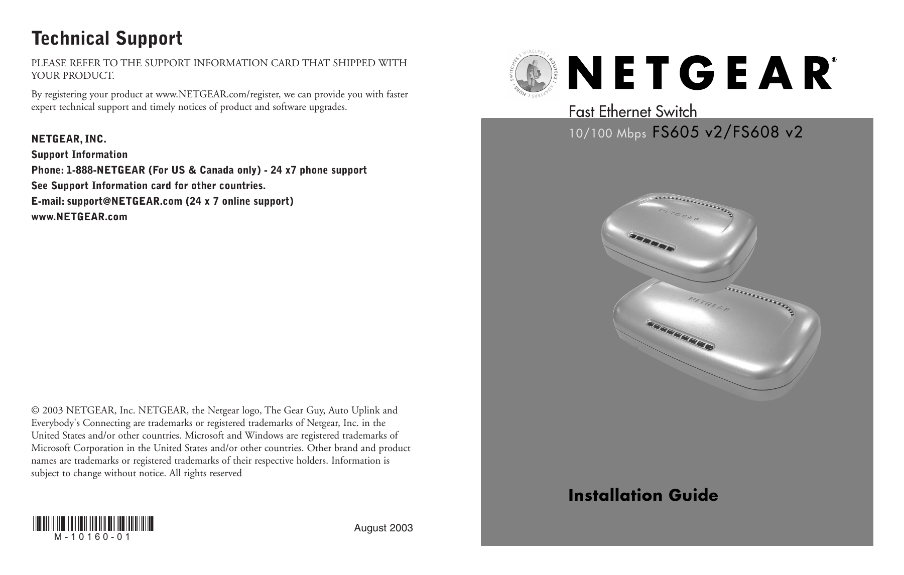 Netgear Switch fs605 v3.