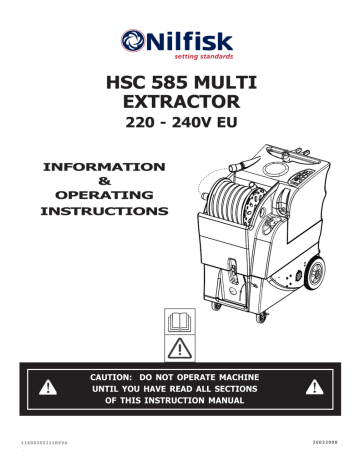 Nilfisk-Advance America HSC 585 User's Manual | Manualzz