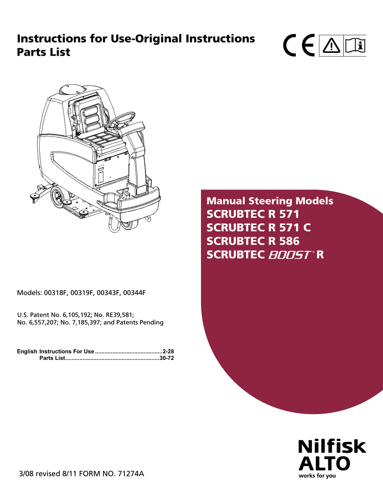 Nilfisk Alto Scrubtec 586 User S Manual Manualzz Com