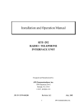 RTU-292 Radio/Telephone Interface Unit Installation and Operation Manual