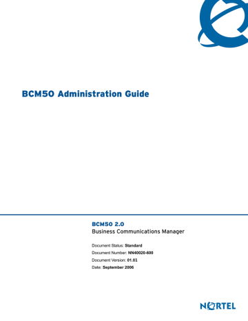 Nortel Networks BCM50 Administration Guide | Manualzz