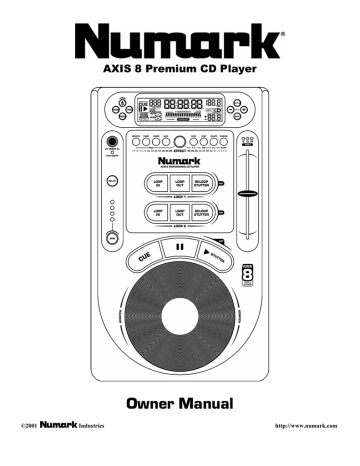 Numark Industries AXIS 8 Premium User's Manual | Manualzz