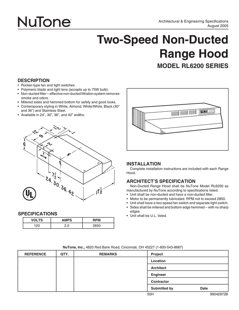 nutone rl6200 stainless steel