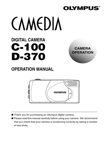 Monitor display. Olympus Camedia D-370, CAMEDIA C-100 | Manualzz