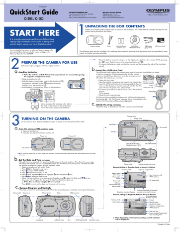Olympus CAMEDIA C-160 Quick Start Guide | Manualzz