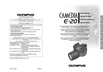 Olympus CAMEDIA E-20 User's Manual | Manualzz