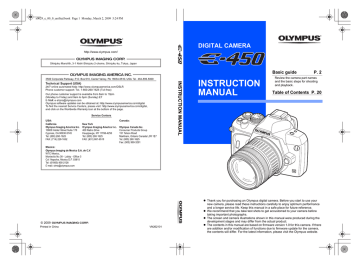 Olympus E-450 Instruction Manual | Manualzz