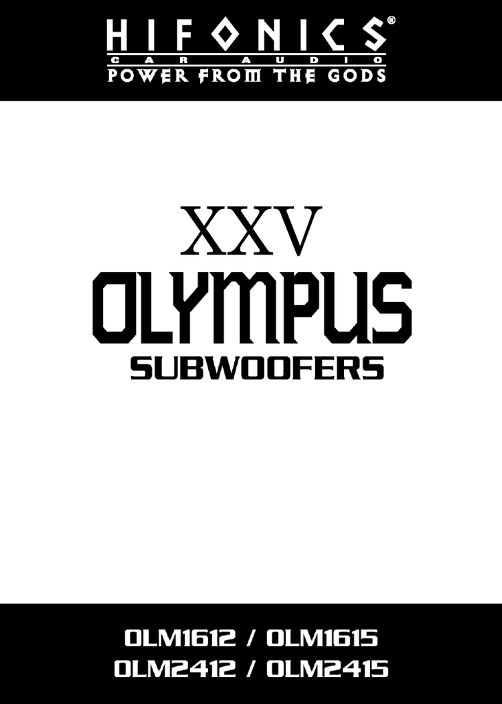 hifonics xxv olympus 12