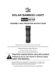 Solar Bamboo Light 98109 User Manual