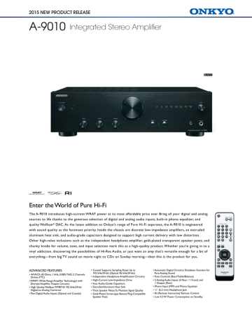 Onkyo A 9010 Product Sheet Manualzz Onkyo A 9010 Product Sheet Manualzz