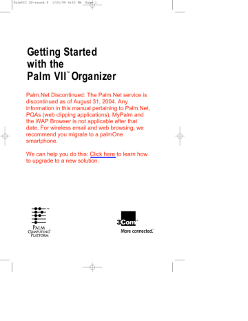 Palm VII Organizer Getting Started | Manualzz