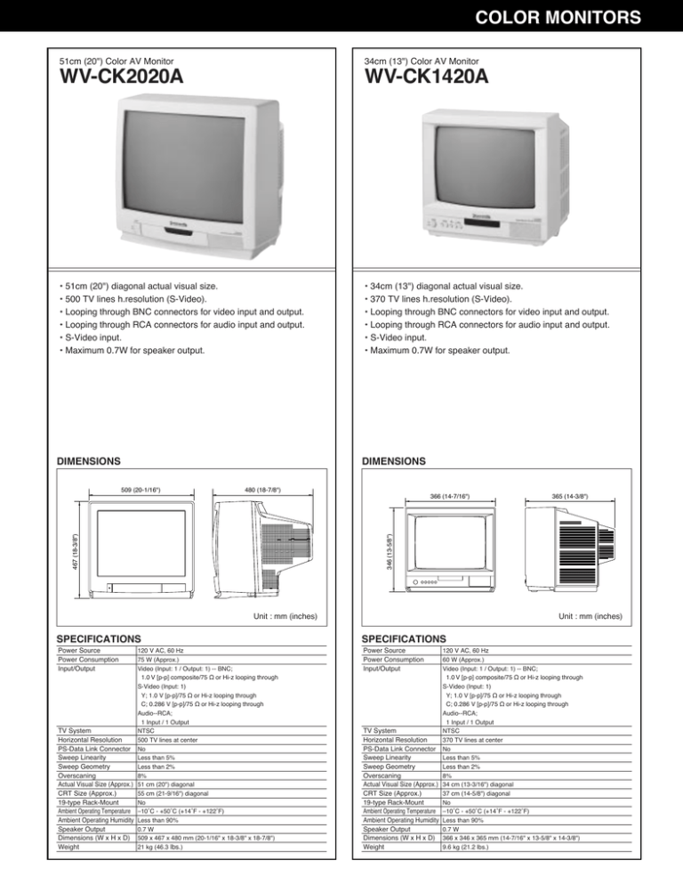 Panasonic Wv Ck14a Specification Manualzz