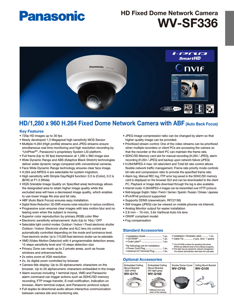 Panasonic WV-SF22 Specification Sheet  Manualzz With Regard To Panasonic Phone Label Template