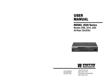 Patton electronic 2500 Series User manual | Manualzz