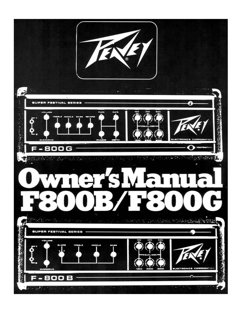 Peavey F800B User's Manual | Manualzz