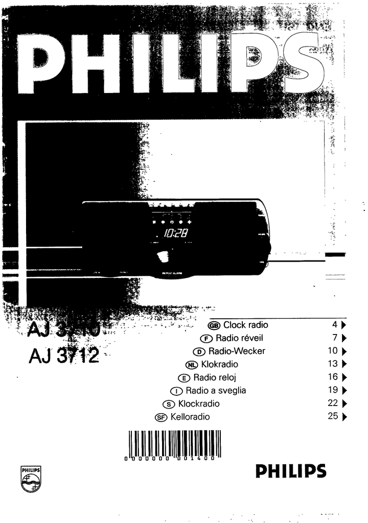 PHILIPS Radiosveglia AJ3231/12