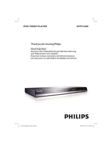 Philips DVP3160K/55 User's Manual | Manualzz
