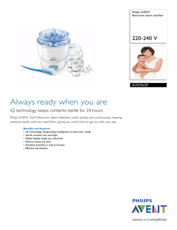 Philips avent hot sale steriliser manual