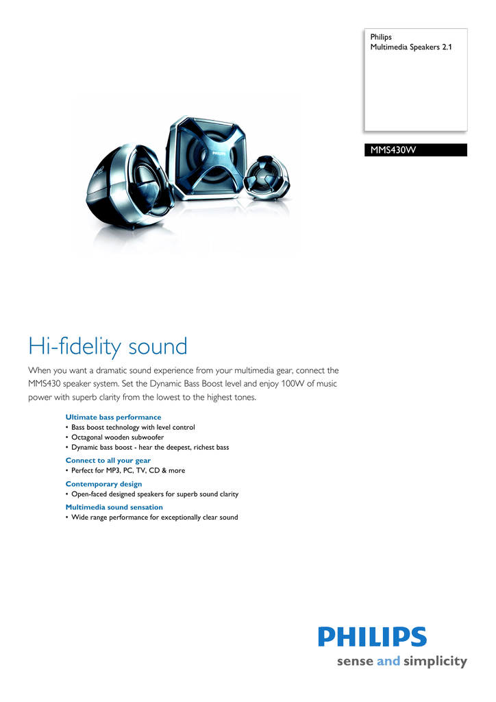 philips wide spectrum speaker system