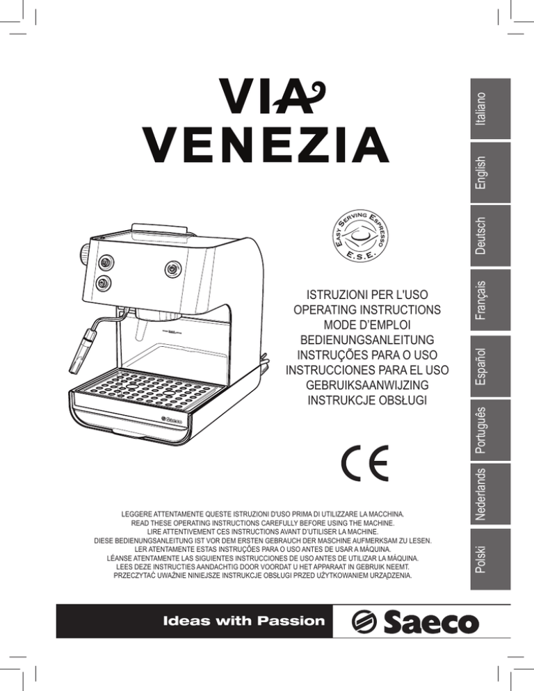 Saeco SIN 006XN, RI9367/01 User manual | Manualzz