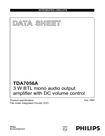 Philips TDA7056A Data Sheet | Manualzz