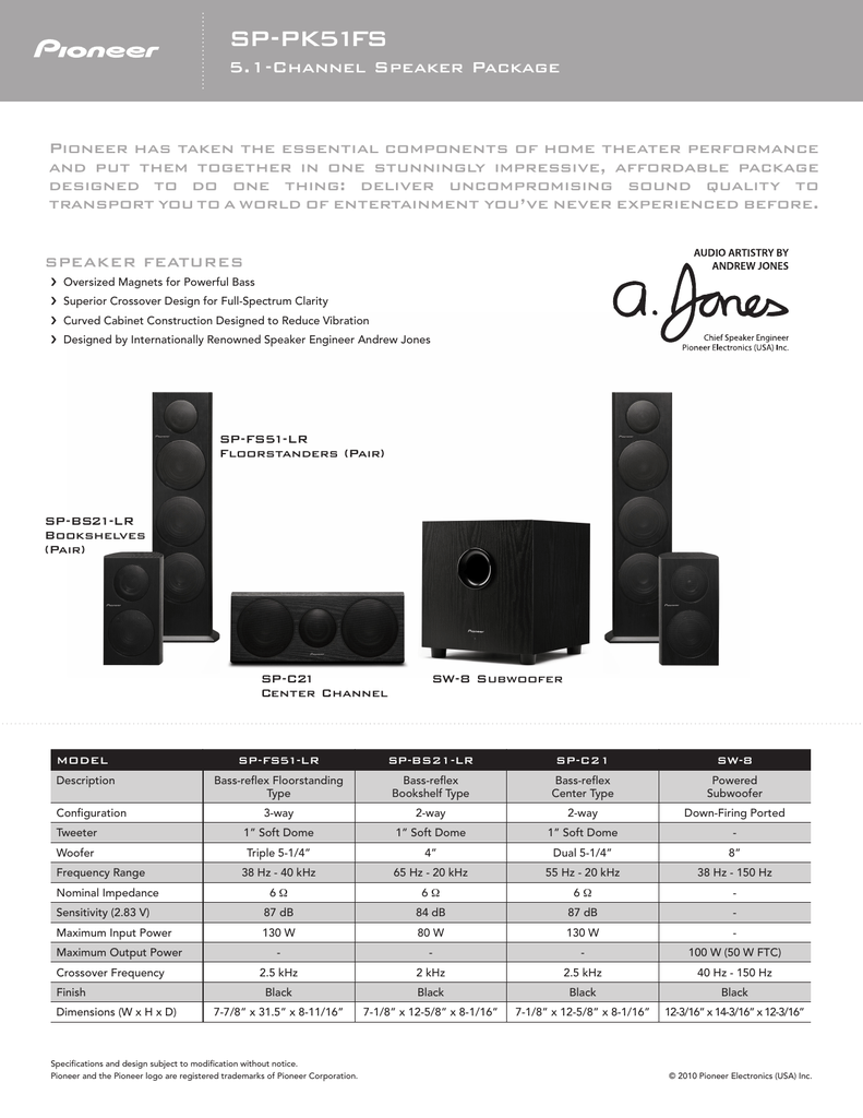 Pioneer Sp Fs51 Lr User S Manual Manualzz