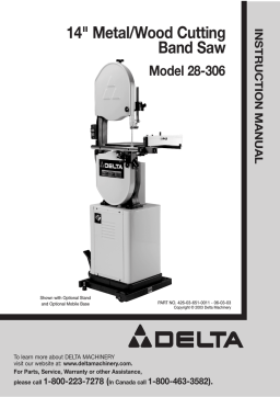 Delta 28-306 Band Saw Instruction Manual