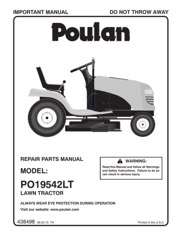 Poulan PO19542LT Parts Manual Manualzz