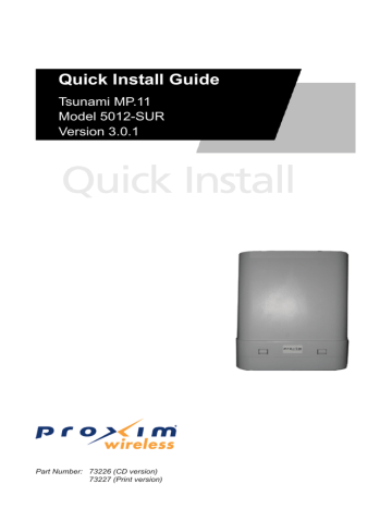 Proxim MP.11 Quick Install Guide | Manualzz