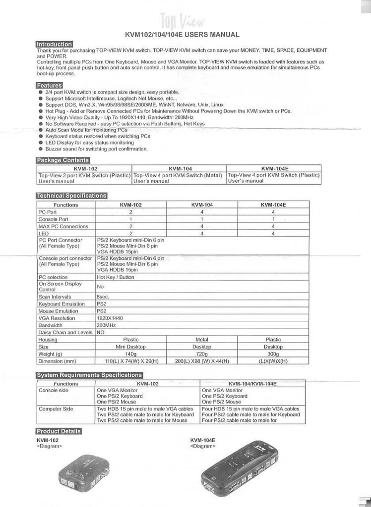 Qvs Kvm102 104 104e User Manual Manualzz